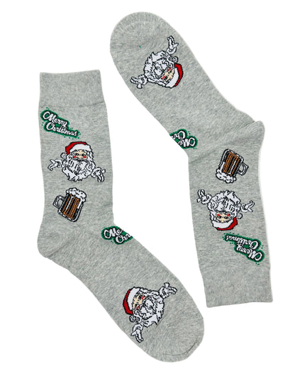 Socks - Santa with Beer - Fun Christmas Accessory