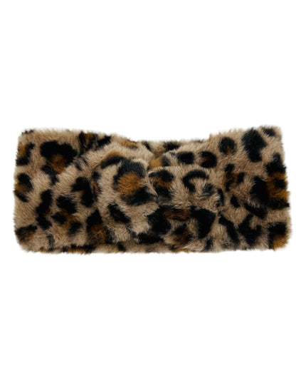 Leopard Faux Fur Hovedbånd - Mørk Brun til Kvinder