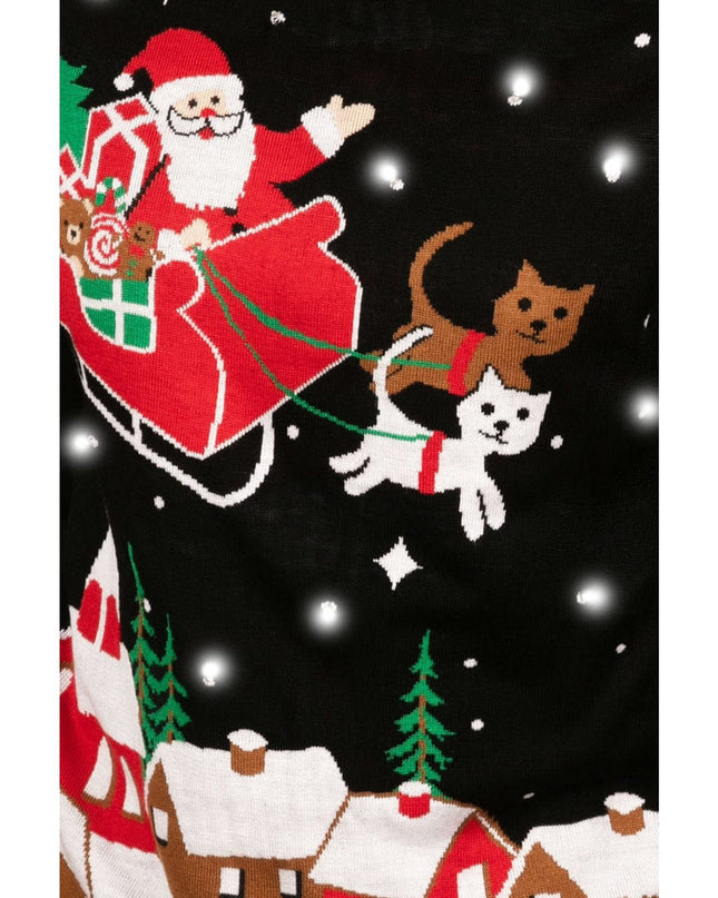 Mænds Meowy Christmas Slæde Lysende Grimasse Juletrøje