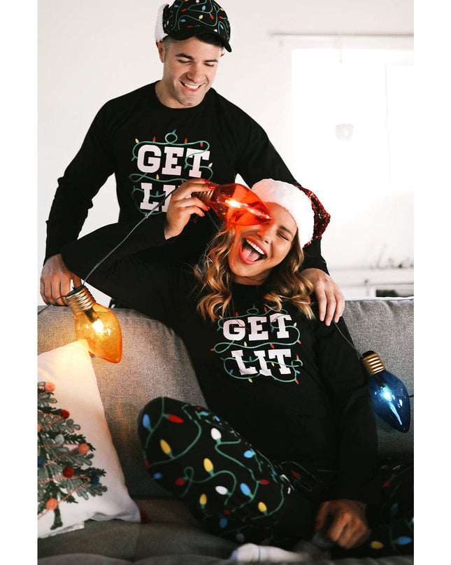 Mandlig Get Lit Crew Neck Pyjamas Sæt