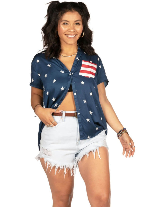 Women's Classic Flag Button Down Shirt