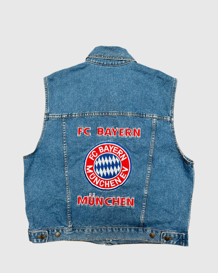 Vintage FC Bayern München Denim Vest | Stylish Fan Gear