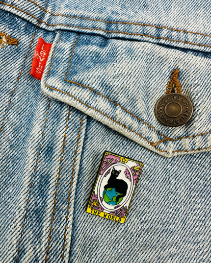 Brooch - Cat Tarot | The World | Halloween Accessories