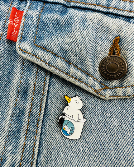 Coffee Duck Pin - Quirky Accessory for Duck Fans