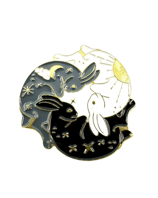 Three Bunnies Enamel Pin Badge