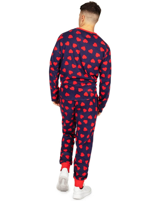 Mænds Hearts on Fire Pajama Set