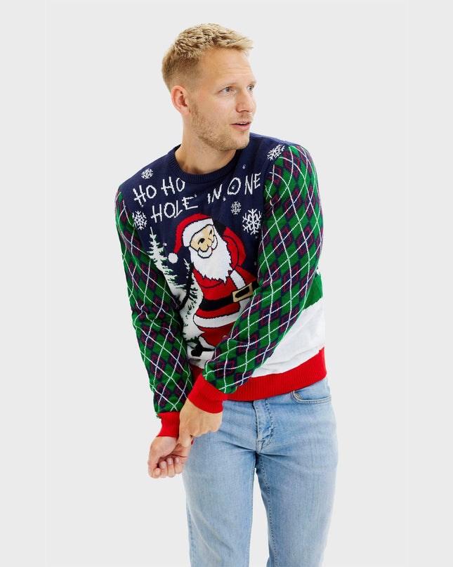 Ho Ho Hole In One Christmas Sweater for Men
