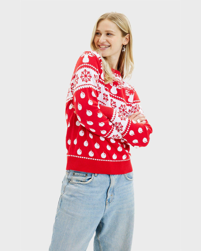 Classic Red Christmas Sweater - Women's