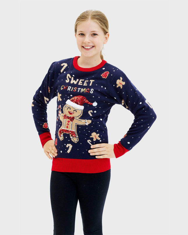 Cute Cookie Man Sweater for Kids - Light-Up Ugly Sweater