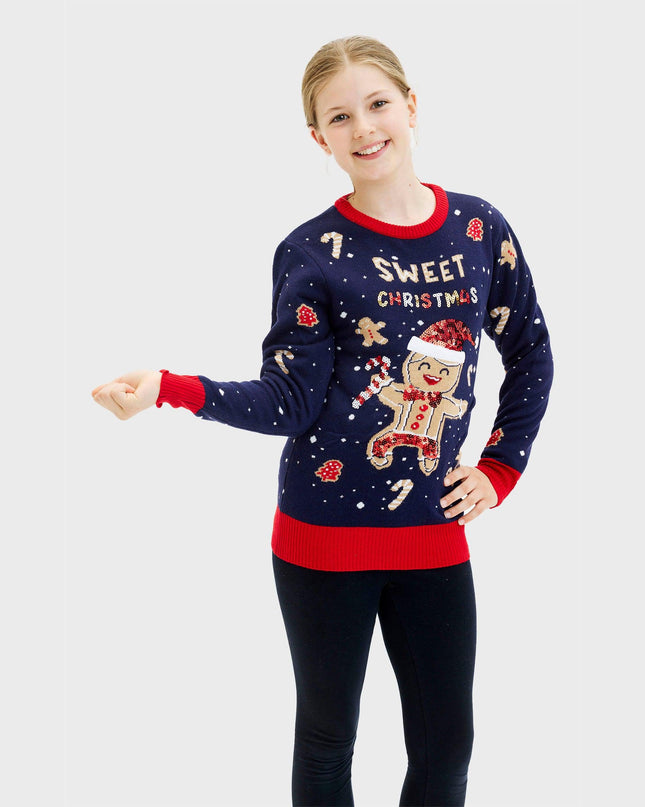 Cute Cookie Man Sweater for Kids - Light-Up Ugly Sweater