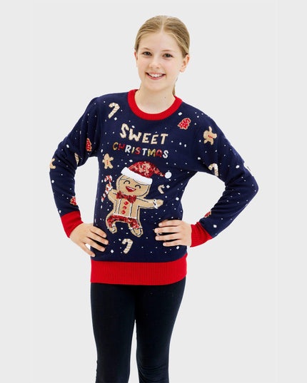 Cute Cookie Man Sweater for Kids - Light-Up Ugly Sweater