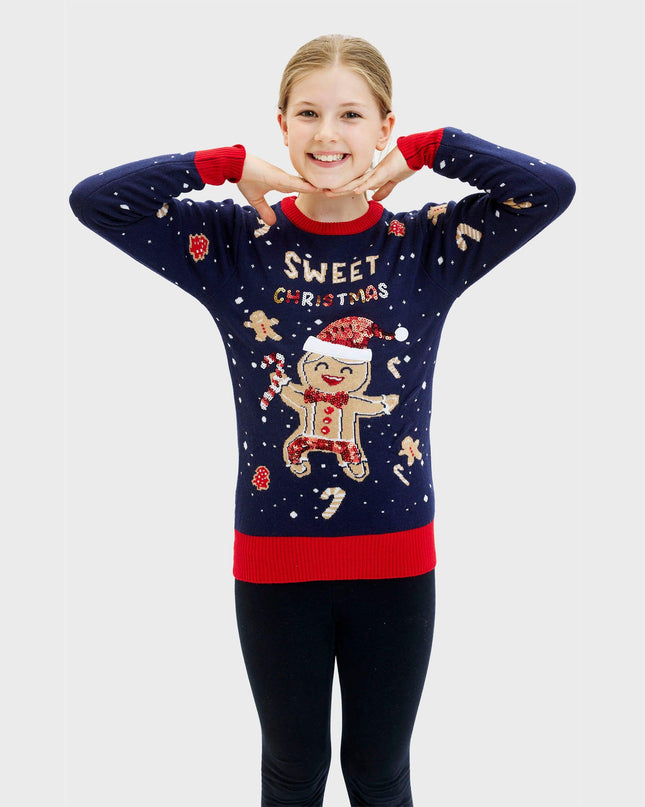 Cute Cookie Man Sweater for Kids - Light-Up Ugly Sweater