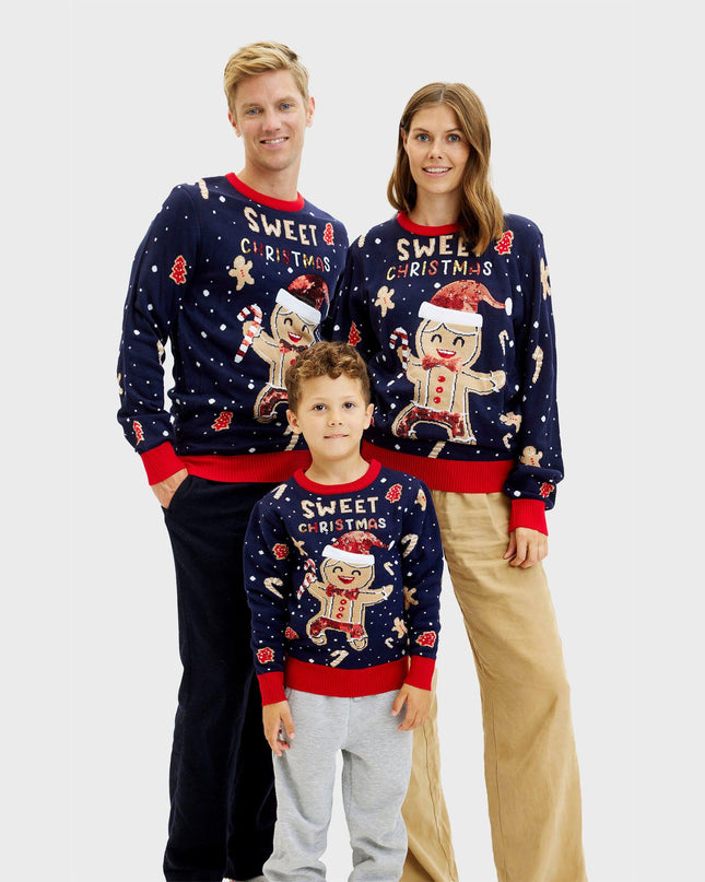 Cute Cookie Man Sweater for Women - Light-Up Ugly Sweater