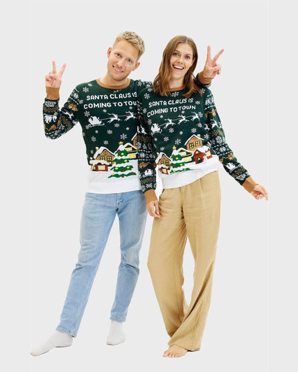 Santa Claus LED Christmas Sweater for Women - Groen