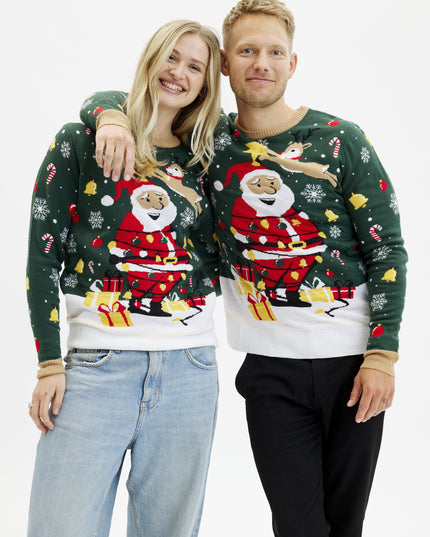 Santa Christmas Star Sweater for Women - Light-Up Design