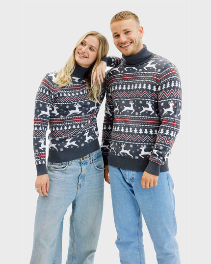 Suéter navideño elegante de cuello alto para mujeres