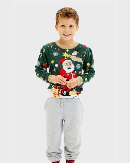 Santa Christmas Star LED Sweater for Kids