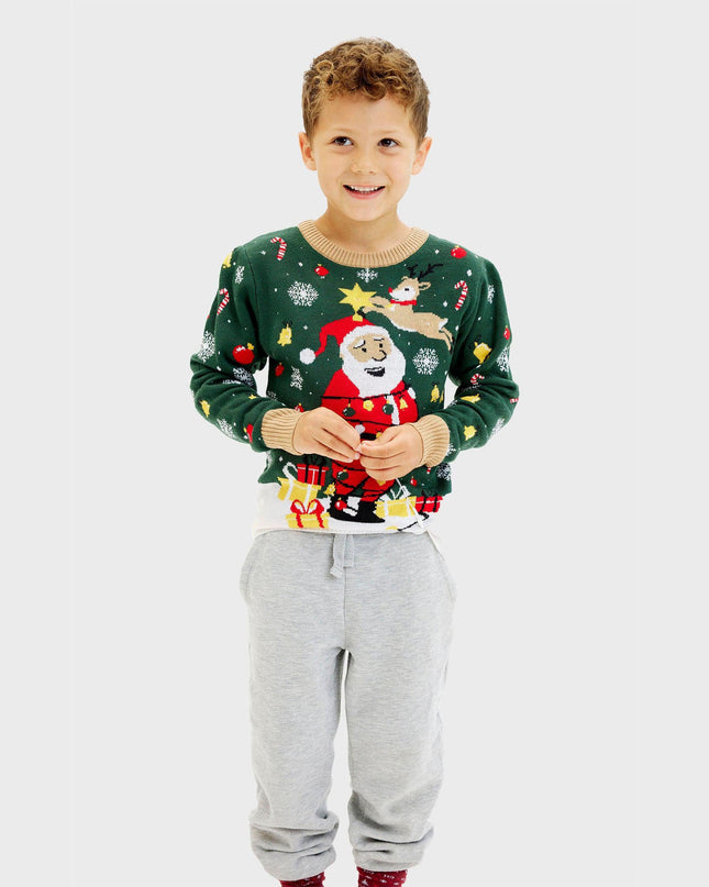 Santa Christmas Star LED Sweater for Kids