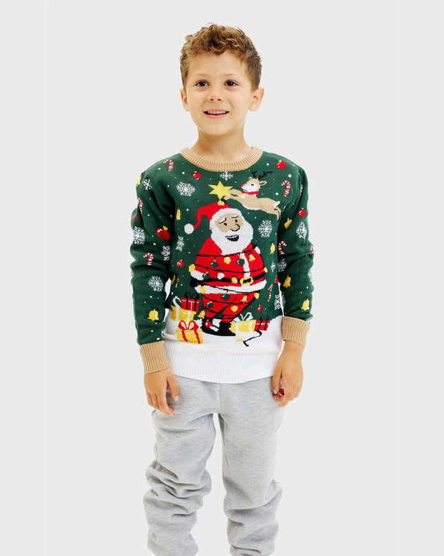 Santa Christmas Star LED Sweater for Kids