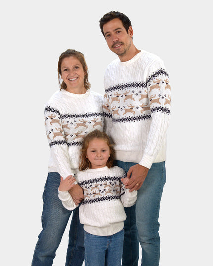 Elegant White Family Christmas Sweater "Alaska"