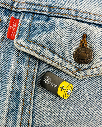 Stay Positive Pin for Family Christmas Fun