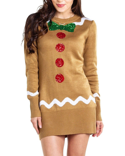 Women's Gingerbread Sweater Dress
