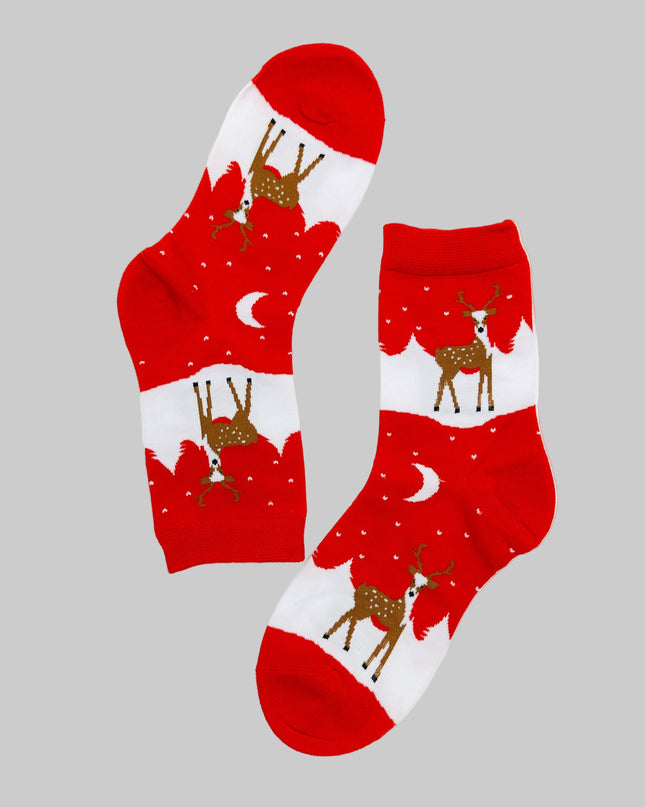 Socks - Festive Reindeer I - Holiday Cheer