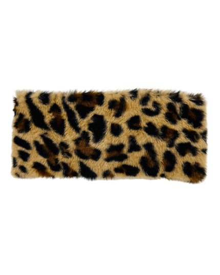 Leopard Faux Fur Hovedbånd - Lys Brun til Kvinder