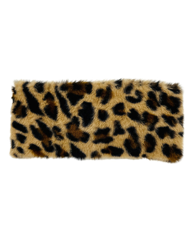 Leopard Faux Fur Hovedbånd - Lys Brun til Kvinder