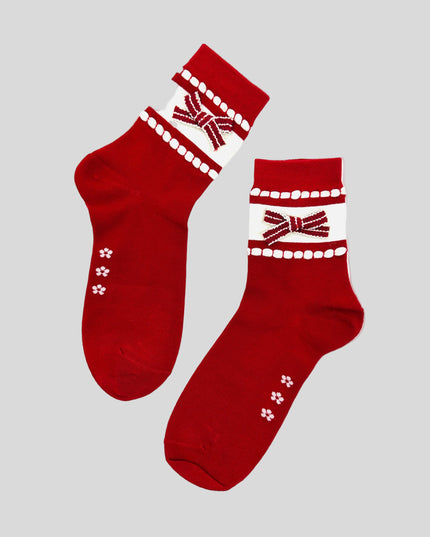 Socks - Cute Red Design II - Festive Accessory