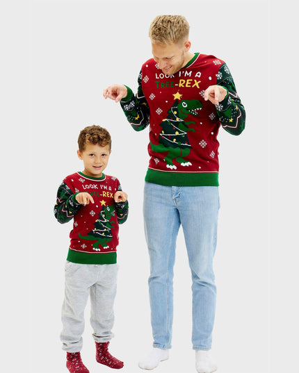 Tree-REX Kids Christmas Sweater for Festive Fun