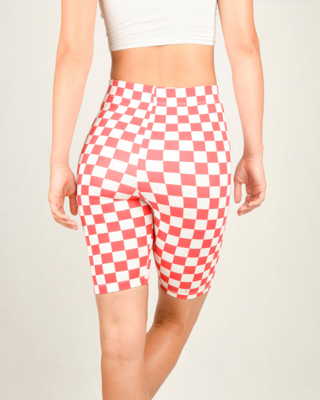 Cykelshorts - Pepita Rød Design til Aktivt Tøj