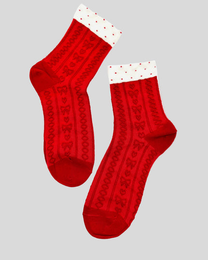 Socks - Cute Red Design IV - Festive Accessory