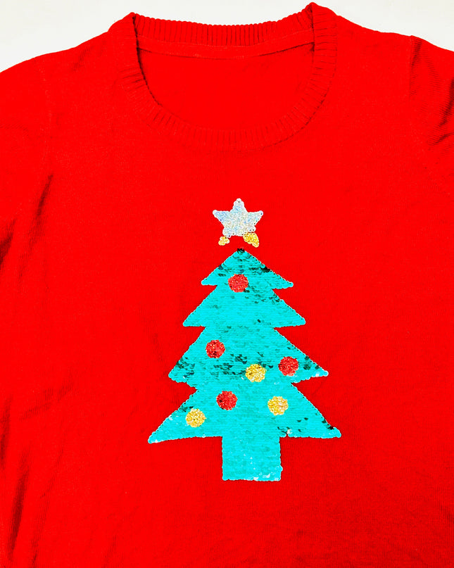 Vintage Christmas Sweater - Glittery Christmas Tree