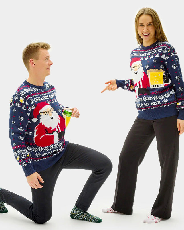 Women's 3D Christmas Sweater with Beer Pocket