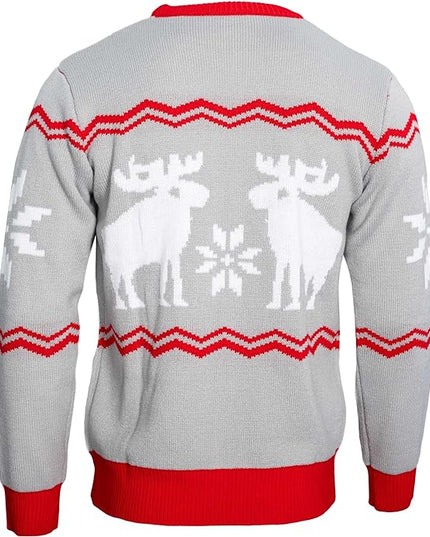 Snowflakes and Moose Ugly Christmas Sweater