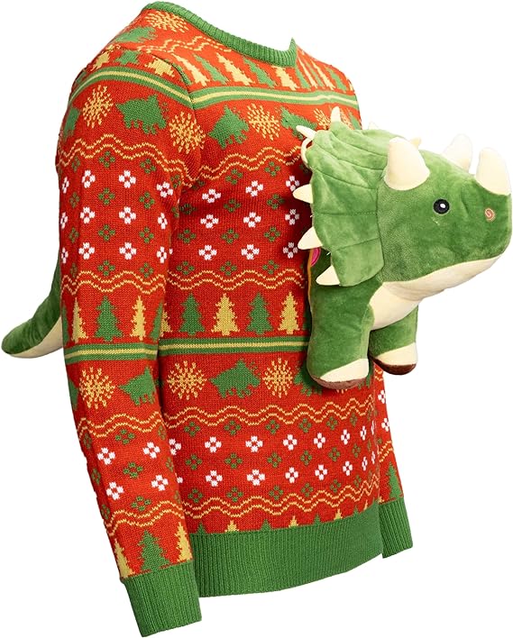 3D Triceratops Dinosaur Ugly Sweater