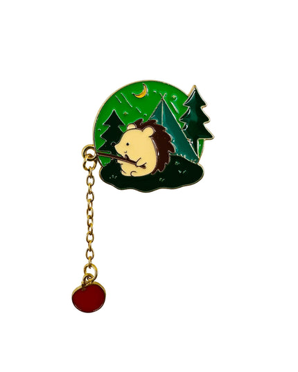 Fishing Hedgehog Pin for Family Christmas Fun