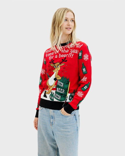 Most Wonderful Time Women's Reversible Christmas Sweater