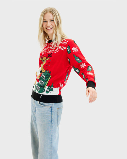Most Wonderful Time Women's Reversible Christmas Sweater