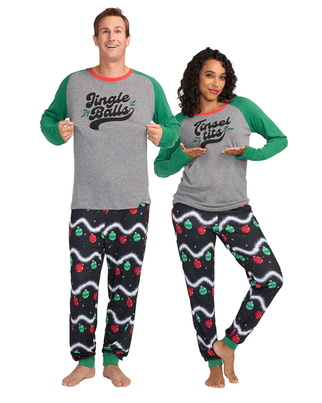 Jingle Balls & Tinsel Tits Couples Pajamas