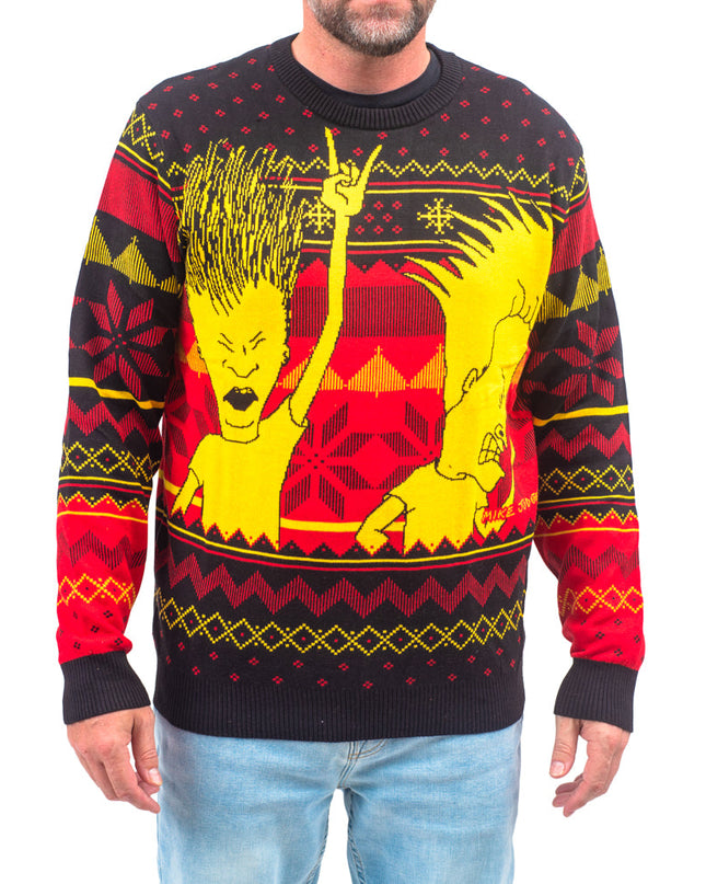 Beavis and Butthead Rock and Roll Ugly Sweater