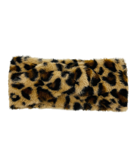 Leopard Faux Fur Hovedbånd - Lys Brun til Kvinder