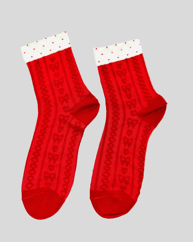 Cute Red Design IV Socks - Festive Accessory