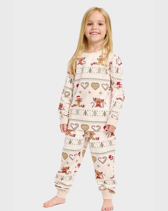 Christmas Cookie Pajamas in Beige for Kids - Family Style