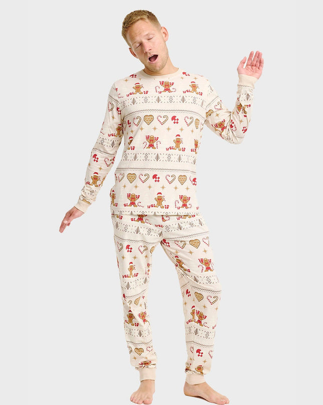 Christmas Cookie Pajamas in Beige for Men - Family Style