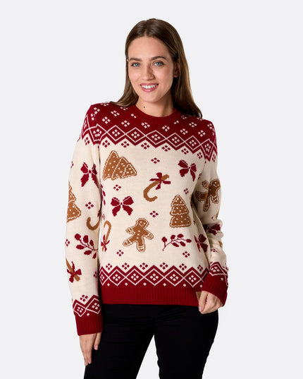 Women's Gingerbread Christmas Sweater for Festive Warmth