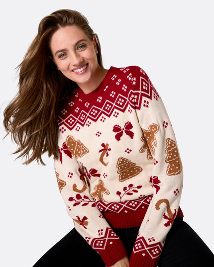 Women's Gingerbread Christmas Sweater for Festive Warmth
