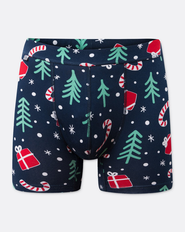 Blue Christmas Pattern Boxers