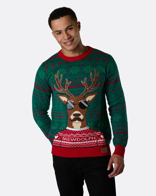 Men's Brewdolph Christmas Sweater for Holiday Fun